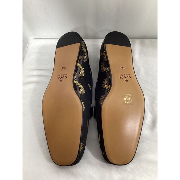 Gucci Slip-On Jacquard Dress Loafers in Black Satin